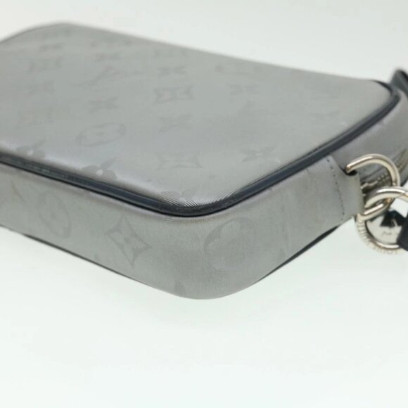 LOUIS VUITTON Monogram satellite alpha Clutch Bag Silver M44171 LV Auth 32344A - Picture 4 of 16